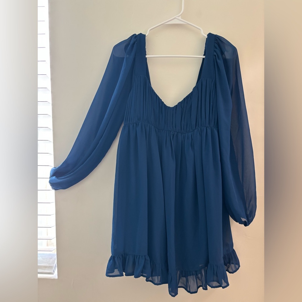 Abercrombie Babydoll Blue Long Sleeve Dress